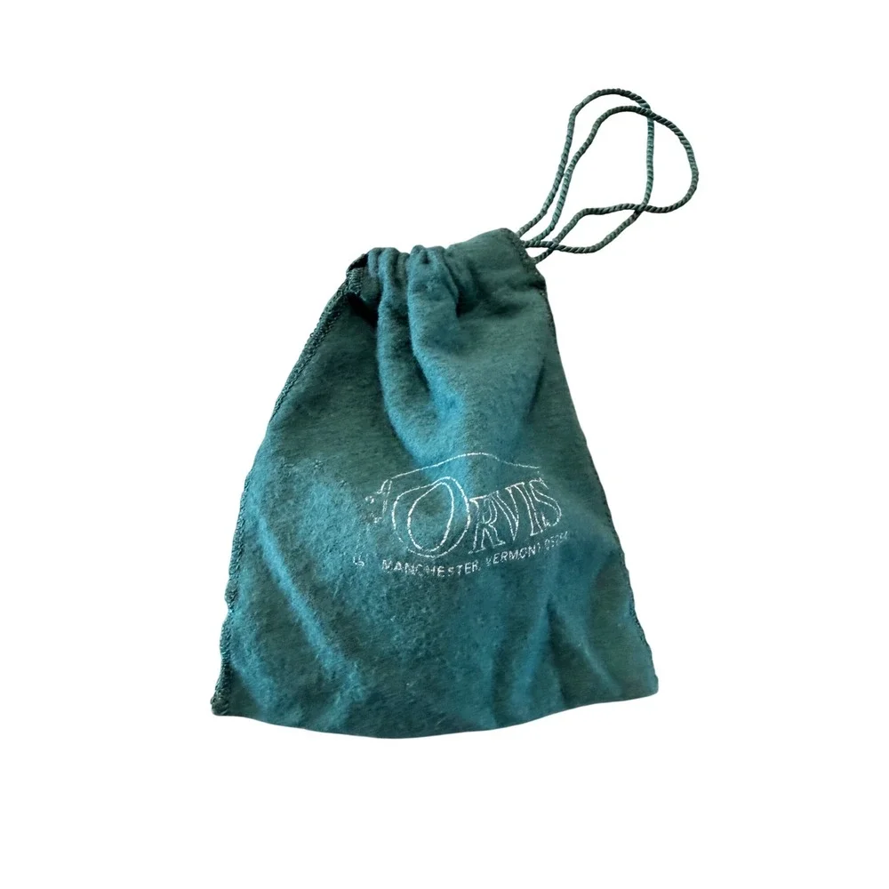 Orvis Green Drawstring Pouch Reel Bag‎ Manchester Vermont USA Small  Pouch G2